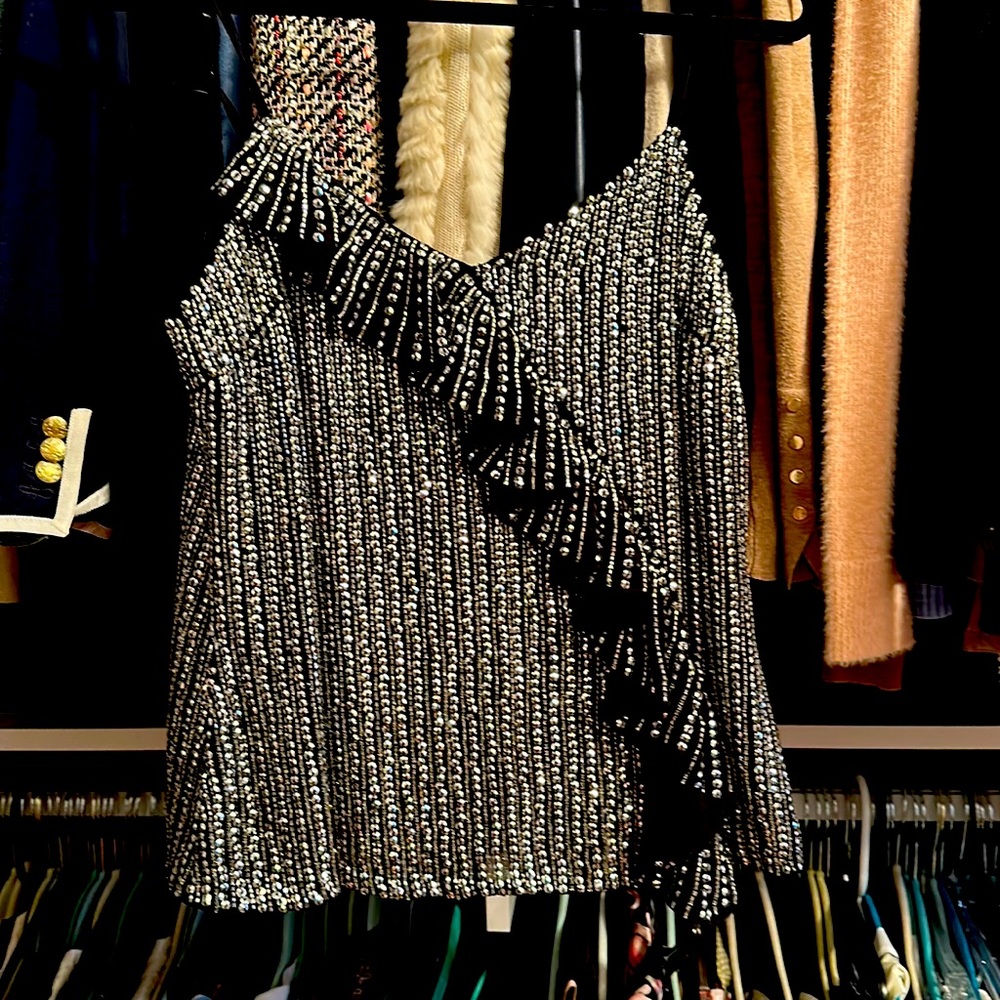 Beaded Black top by Parker!